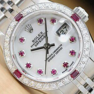 Rolex Datejust Ruby Mother of Pearl 18k White Gold Watch